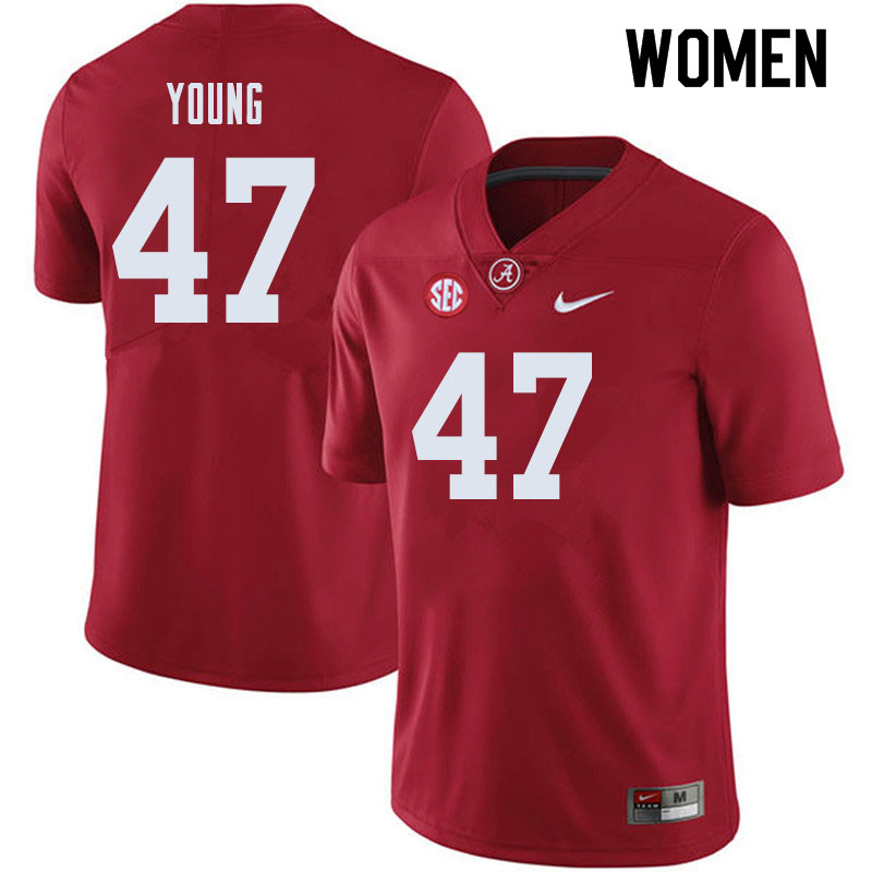 Alabama Crimson Tide Women's Byron Young #47 Crimson NCAA Nike Authentic Stitched 2019 College Football Jersey TW16L74TF